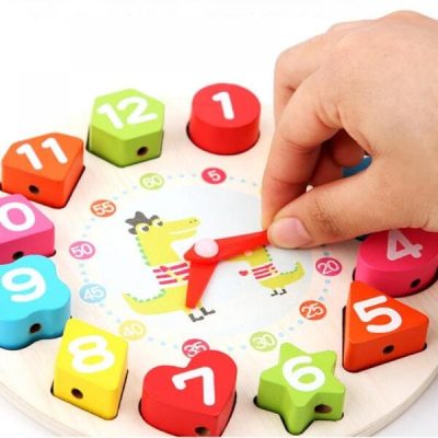 Wooden Shape Color Sorting Clock-Early Learning