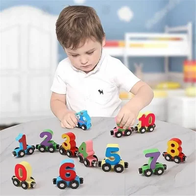 Magnetic Educational Wooden Digital Train Set