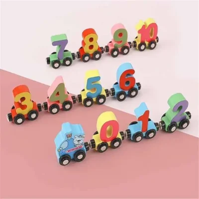 Magnetic Educational Wooden Digital Train Set