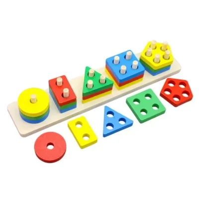 Five Column Wooden Geometric Shape Matching Toy