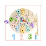 Wooden Fishing Clock Game for Kids- Educational Toy