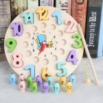 Wooden Fishing Clock Game for Kids- Educational Toy