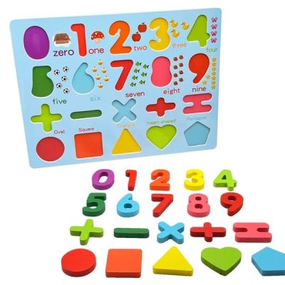 Wooden Numbers Puzzle Board for Kids