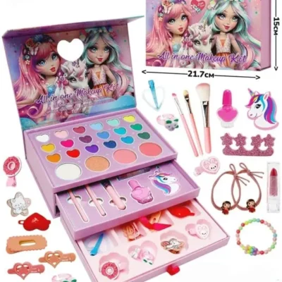 3 Layers Makeup & Jewellery Set For Kids