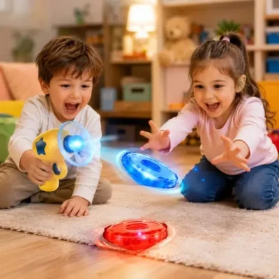 Flying Disc & Gyro Spinner Gun For Kids