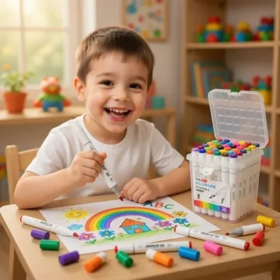 Double Headed Colored Markers Box For Kids