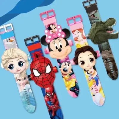 Kids Characters Watch With Projection Torch