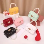 Pearl Chain Jelly Fashion Bag For Kids