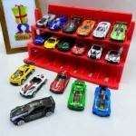 Die-Cast Sports Cars Set With Display Stand
