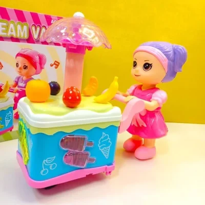 Doll Ice Cream Cart With Music & Lights