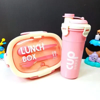 Kids School Lunch Box With Water Sipper Cup