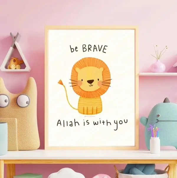 Be Brave Kids Motivation Wall Frame