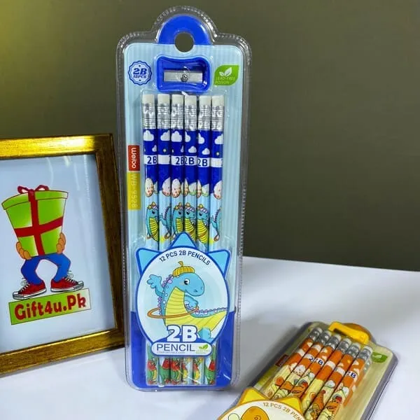 Cartoon Pencils 12Pcs Set With Sharpener