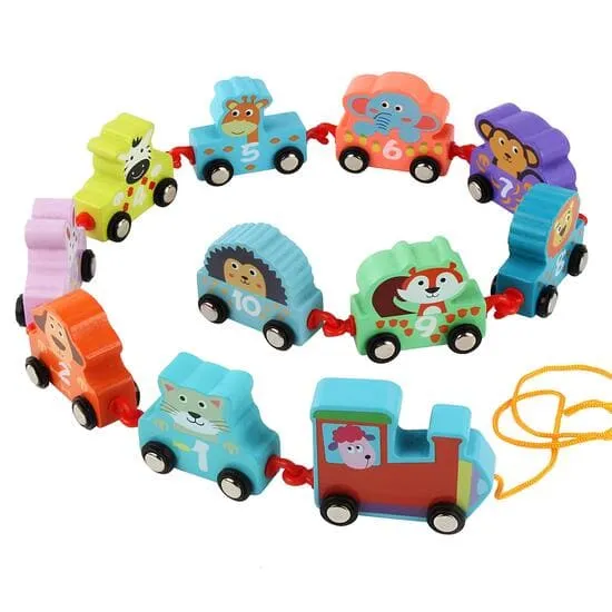 Wooden Educational Animal Train For Kids (3) Wooden Educational Animal Train For Kids