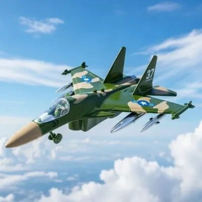 Metallic Fighter Jet Model