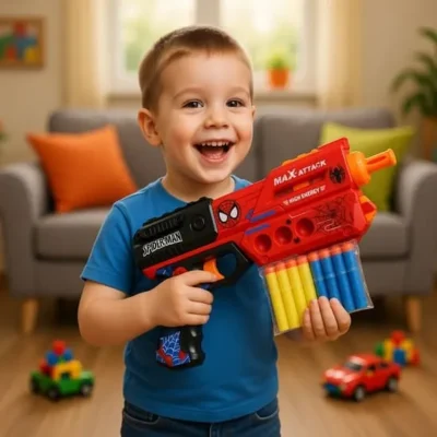 Spiderman Themed Soft Bullet Gun For Kids