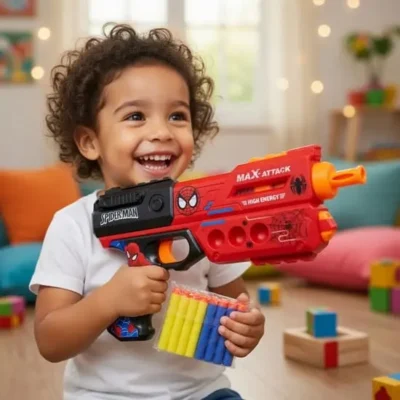 Spiderman Themed Soft Bullet Gun For Kids