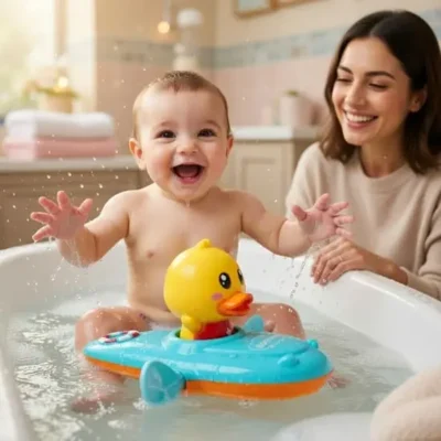 Duck Boat Pull & Go Baby Bath Toy