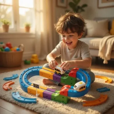 Magnetic Blocks Track Set With Electric Train