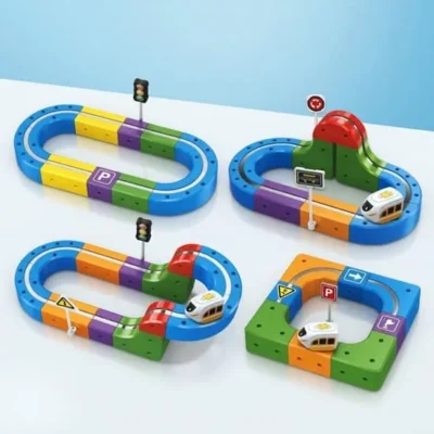 Magnetic Blocks Track Set With Electric Train