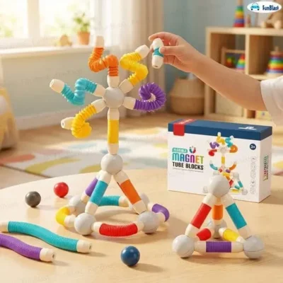 Flexible Magnetic Sticks Building Blocks