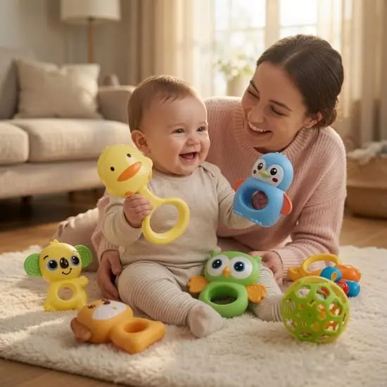 Animals Baby Rattles Set