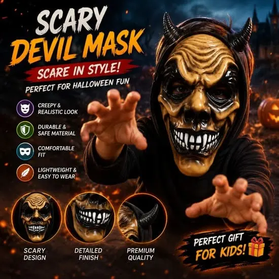 Face Horror Plastic Mask For Kids